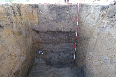 An excavated warrior's grave from the Migration Period.