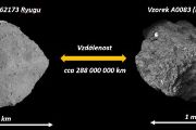 Porovnání snímku asteroidu 162173 Ryugu a snímku vzorku Radegast pořízeného skenovacím elektronovým mikroskopem v CEITEC Nano (Brno). 